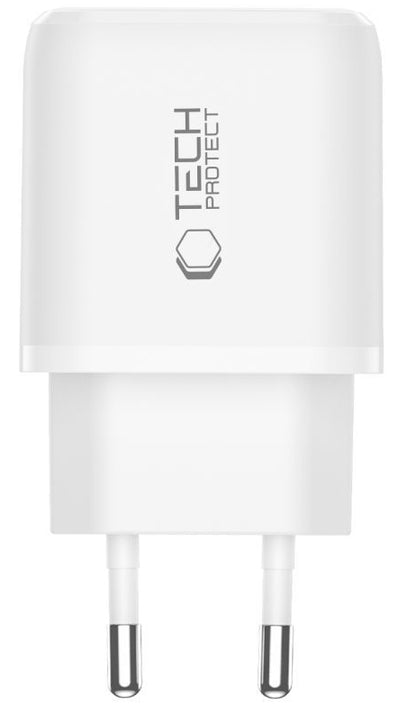 Netzladegerät mit USB-C Kabel Tech-Protect NCA45W, 45W, 3A, 1 x USB-A - 1 x USB-C, Weiß