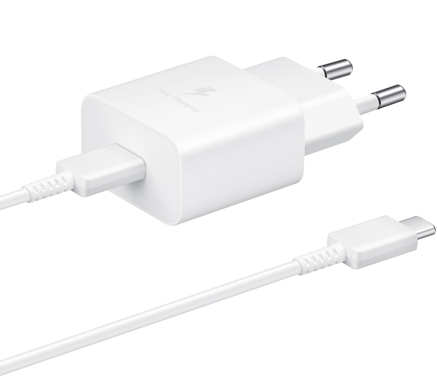 Netzwerkladegerät mit USB-C-Kabel Samsung, 15 W, 2 A, 1 x USB-C, Weiß EP-T1510XWEGEU