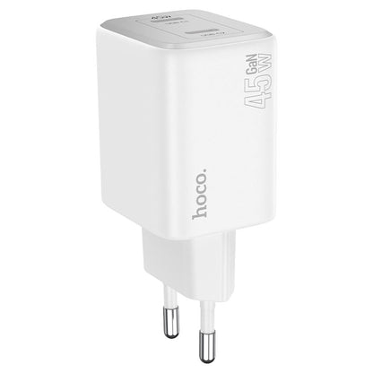 Netzwerkladegerät mit Lightning-Kabel HOCO N42, 45 W, 3 A, 2 x USB-C, Weiß