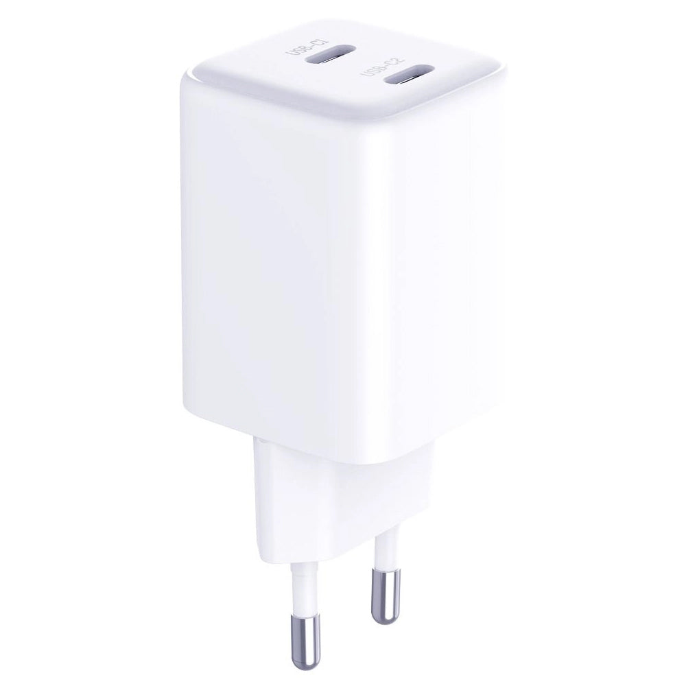 Netzwerkladegerät mit USB-C-Kabel 3MK HyperCharger, 45 W, 3 A, 2 x USB-C, Weiß