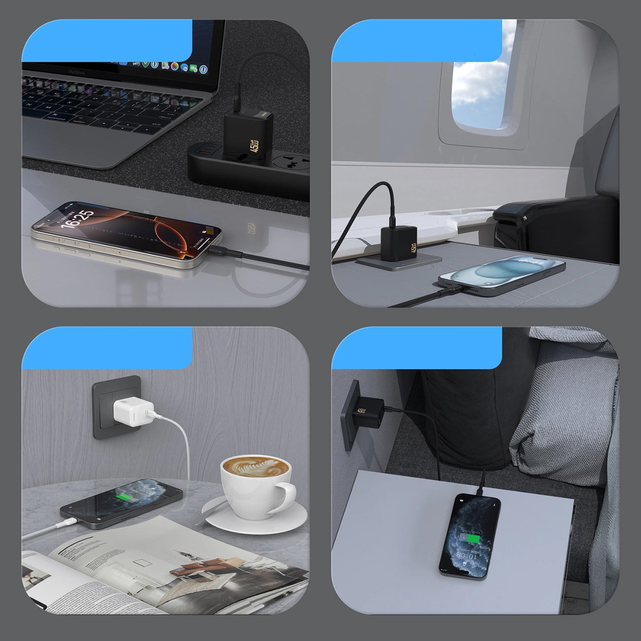 Netzladegerät mit USB-C Kabel Dudao A28C, 45W, 3A, 1 x USB-C, Schwarz