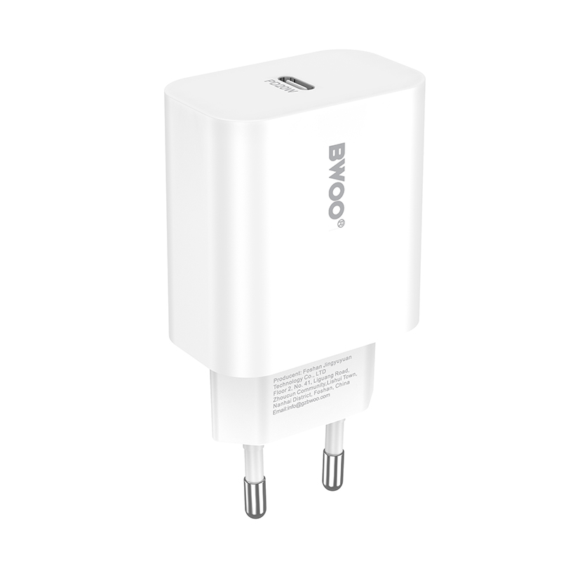 Netzladegerät mit Lightning-Kabel BWOO CDA233, 20W, 3A, 1 x USB-C, Weiß