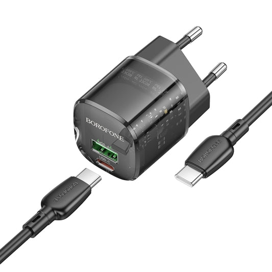 Netzladegerät mit USB-C Kabel Borofone BN17 Sunlight, 20W, 3A, 1 x USB-A - 1 x USB-C, Schwarz