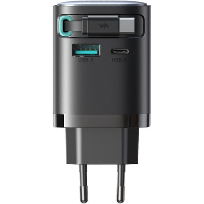 Netzwerkladegerät mit USB-C-Kabel Joyroom JR-TCL02, 65 W, 3 A, 1 x USB-A – 1 x USB-C, Schwarz