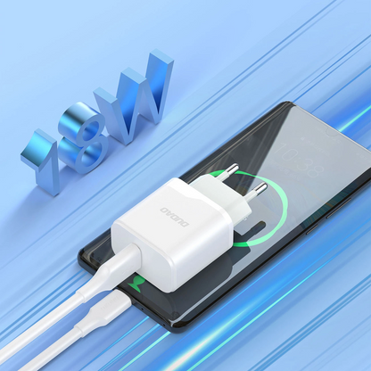 Netzladegerät mit USB-C Kabel Dudao A20EU, 18W, 3A, 1 x USB-A, Weiß