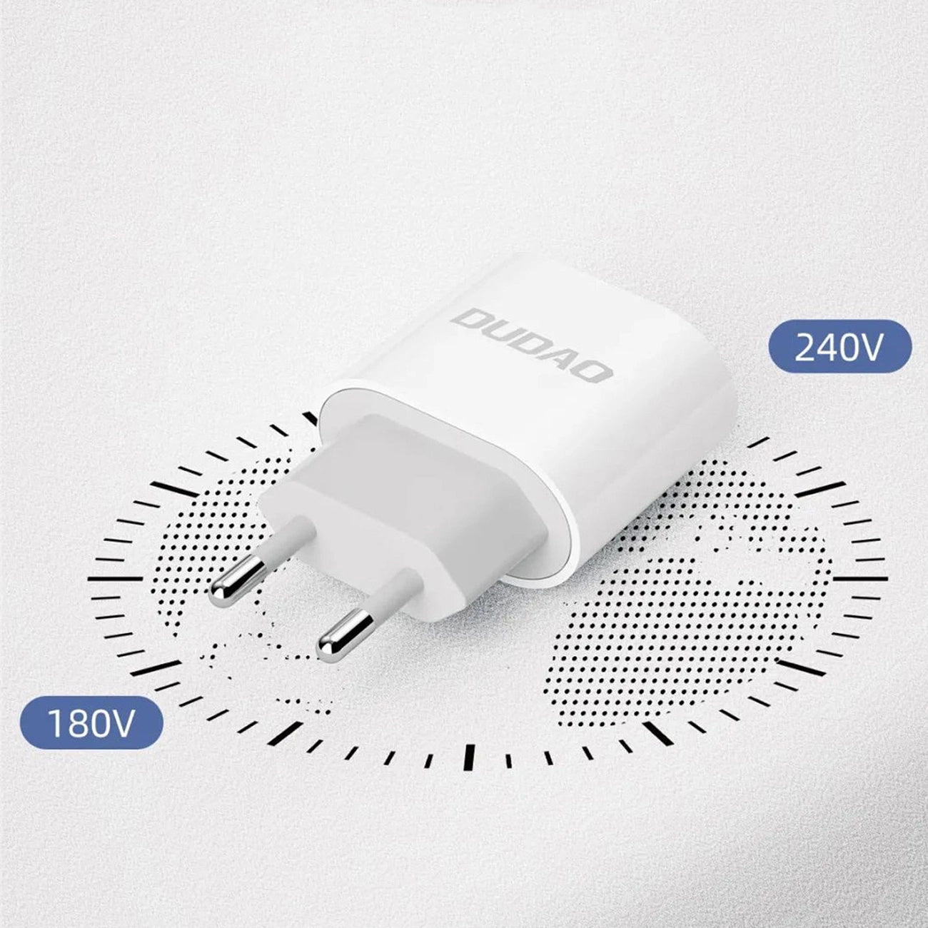 Netzladegerät mit USB-C Kabel Dudao A14EUC, 20W, 3A, 1 x USB-C, Schwarz