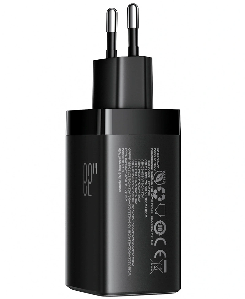 Netzteil mit USB-C-Kabel Joyroom JR-TG10, 65W, 3,25A, 1 x USB-A - 2 x USB-C, Schwarz