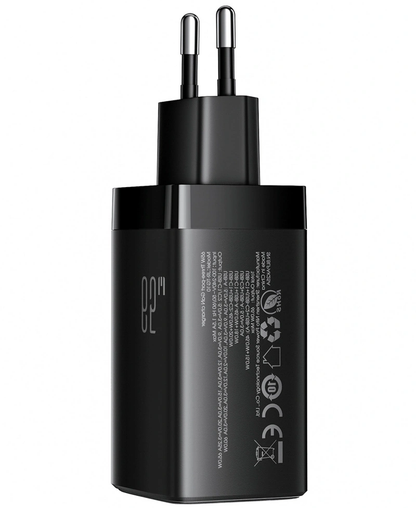 Netzteil mit USB-C-Kabel Joyroom JR-TG10, 65W, 3,25A, 1 x USB-A - 2 x USB-C, Schwarz