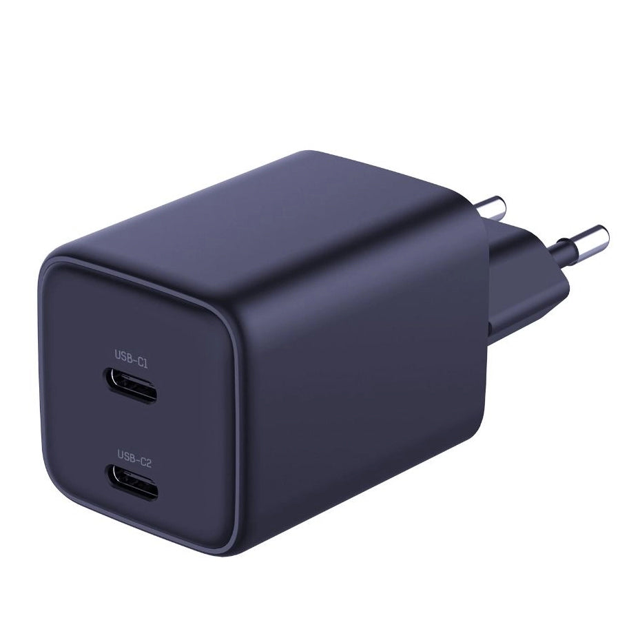 Netzwerkladegerät mit USB-C-Kabel 3MK HyperCharger, 45 W, 3 A, 2 x USB-C, Schwarz