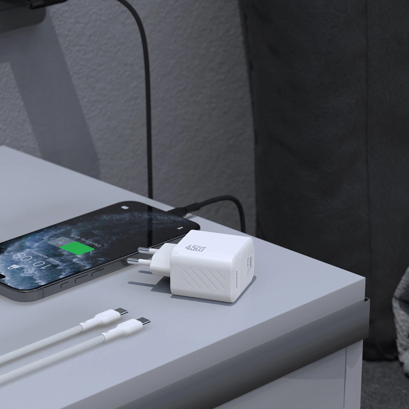 Netzladegerät mit USB-C Kabel Dudao A28C, 45W, 3A, 1 x USB-C, Schwarz