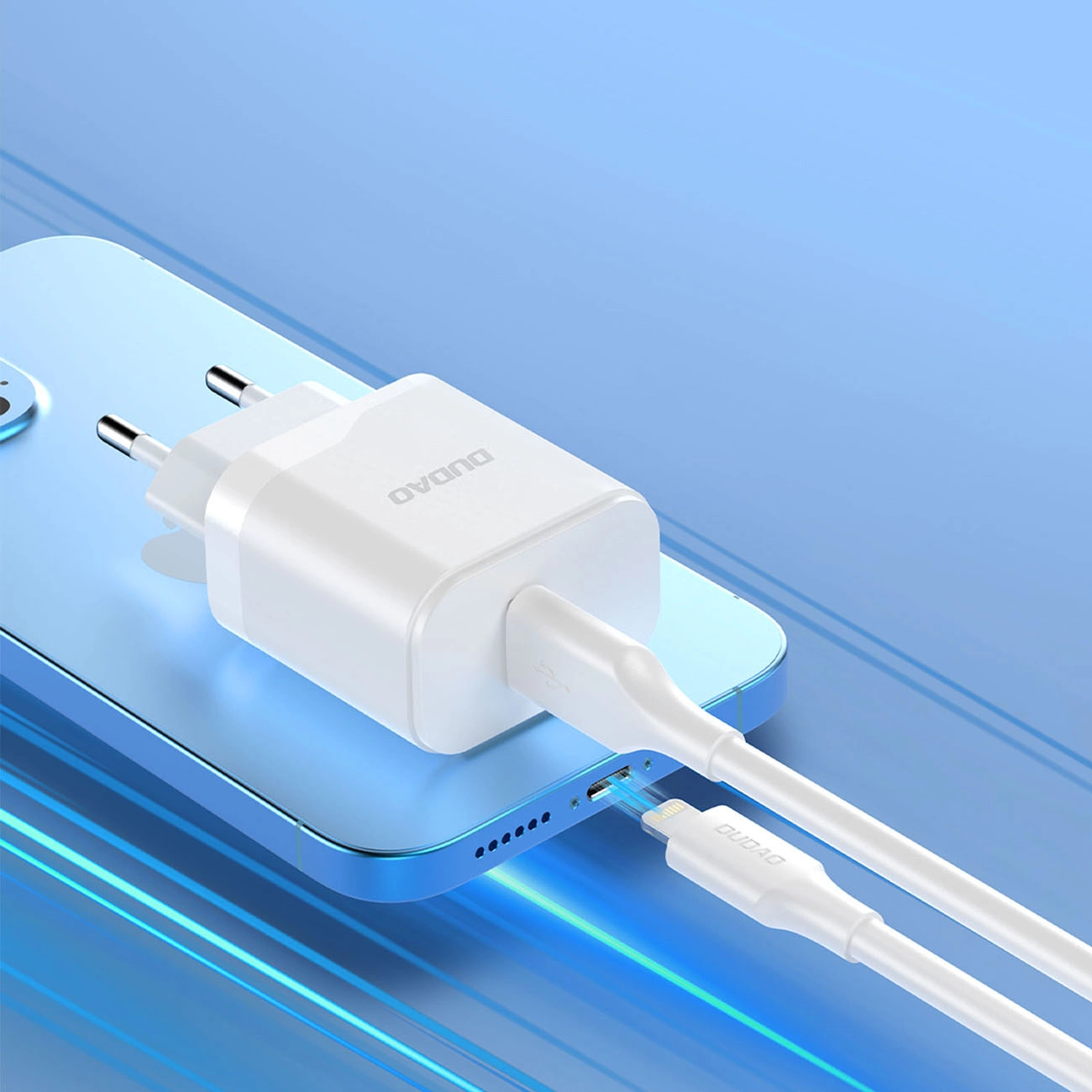 Netzladegerät mit USB-C Kabel Dudao A20EU, 18W, 3A, 1 x USB-A, Weiß