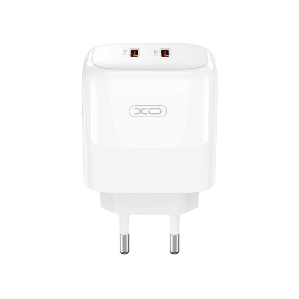Netzladegerät mit Lightning-Kabel XO Design L140, 35W, 3A, 2 x USB-C, Weiß