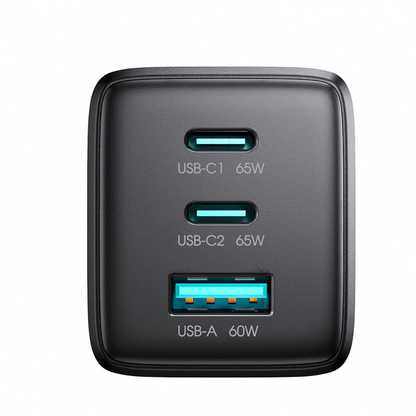 Netzteil mit USB-C-Kabel Joyroom JR-TG10, 65W, 3,25A, 1 x USB-A - 2 x USB-C, Schwarz