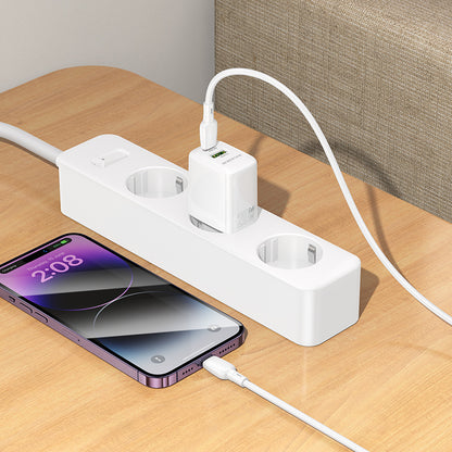 Netzladegerät mit Lightning-Kabel Borofone BN27 Fuente, 20W, 3A, 1 x USB-A - 1 x USB-C, Weiß