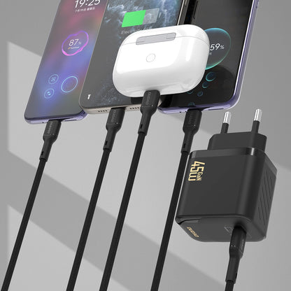 Netzladegerät mit USB-C Kabel Dudao A28C, 45W, 3A, 1 x USB-C, Schwarz