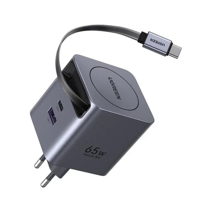 Netzladegerät mit USB-C Kabel UGREEN X615, 65W, 3A, 1 x USB-A - 1 x USB-C, Grau