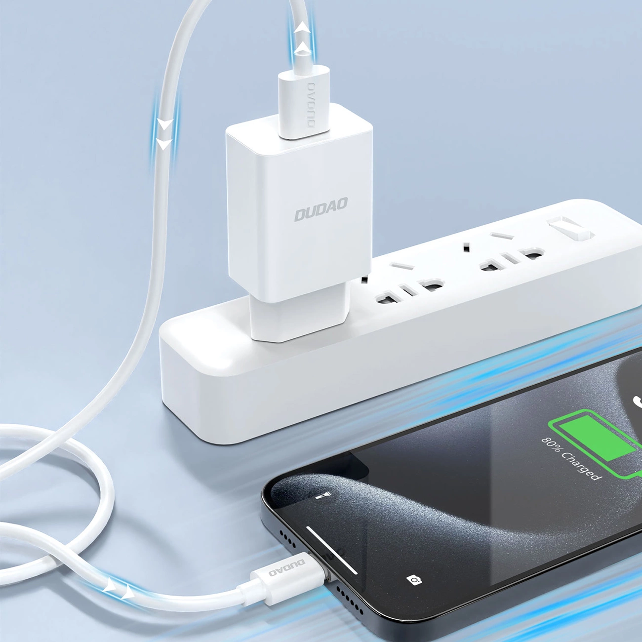 Netzladegerät mit USB-C Kabel Dudao A4EU, 10W, 2.1A, 1 x USB-A, Weiß