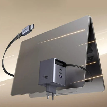 Netzteil mit USB-C-Kabel UGREEN X616 (65828), 100W, 5A, 1 x USB-A - 3 x USB-C, Grau