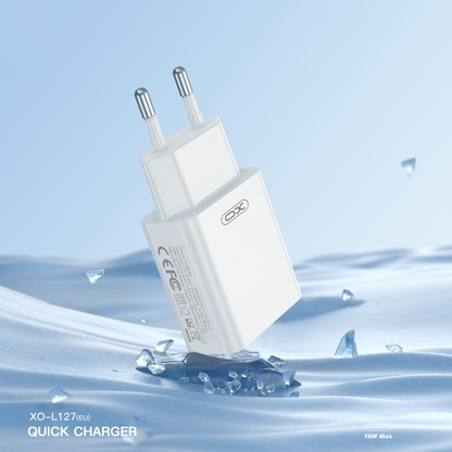 Netzteil mit microUSB-Kabel XO Design L127, 18W, 3A, 1 x USB-A, Weiß