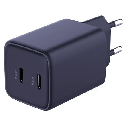 Netzwerkladegerät mit USB-C-Kabel 3MK HyperCharger, 45 W, 3 A, 2 x USB-C, Schwarz