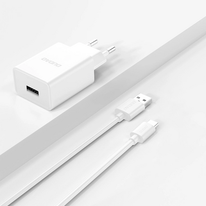 Netzladegerät mit USB-C Kabel Dudao A4EU, 10W, 2.1A, 1 x USB-A, Weiß