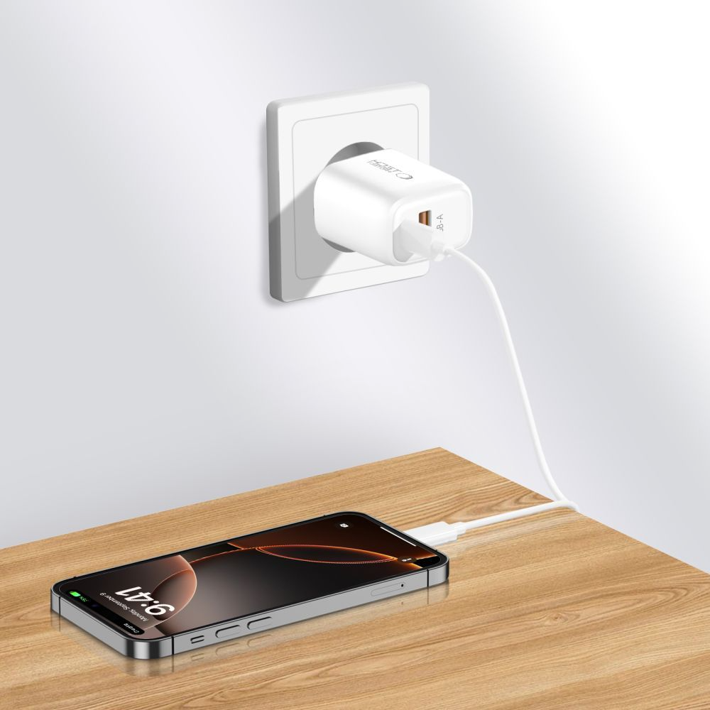 Netzteil mit USB-C-Kabel Tech-Protect NCA20, 20W, 3A, 1 x USB-A - 1 x USB-C, Weiß