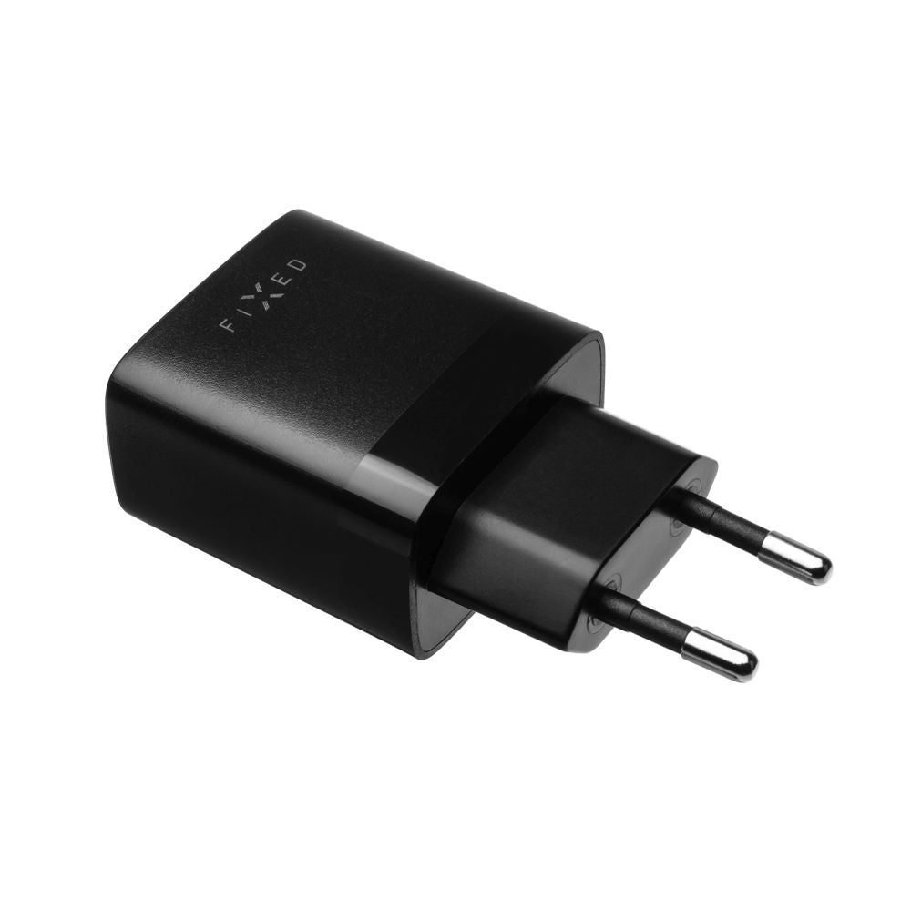 Netzladegerät mit microUSB-Kabel Fixed, 17W, 3A, 2 x USB-A, Schwarz
