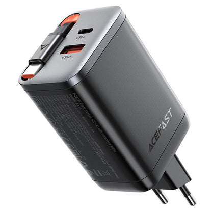 Netzladegerät mit USB-C Kabel Acefast A111, 67W, 3A, 1 x USB-A - 1 x USB-C, Schwarz