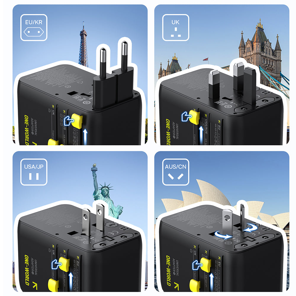 Netzteil mit USB-C-Kabel Baseus Travel PicoGo AG11, 45W, 2 x Steckdose - 1 x USB-C - 2 x USB-A, Schwarz E0307F00