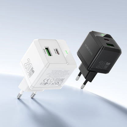 Netzladegerät mit USB-C Kabel Borofone BN19 Intenso, 20W, 3A, 1 x USB-A - 1 x USB-C, Schwarz