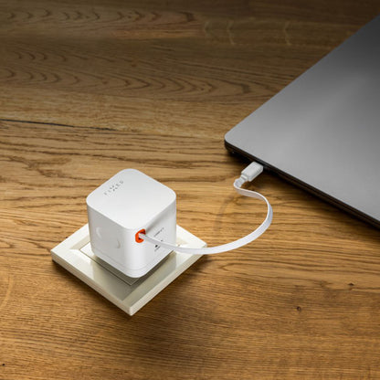 Netzladegerät mit USB-C Kabel Fixed, 65W, 3.25A, 1 x USB-C, Schwarz