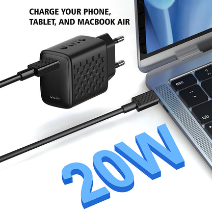 Netzladegerät mit USB-C Kabel Lito LC13T, 20W, 3A, 1 x USB-C, Schwarz