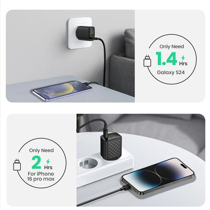 Netzladegerät mit USB-C Kabel Lito LC15T, 20W, 3A, 1 x USB-A - 1 x USB-C, Schwarz