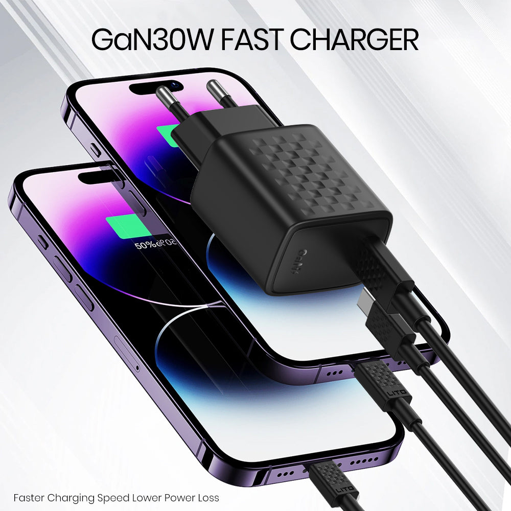 Netzladegerät mit USB-C Kabel Lito LC17T, 30W, 3A, 1 x USB-C, Schwarz