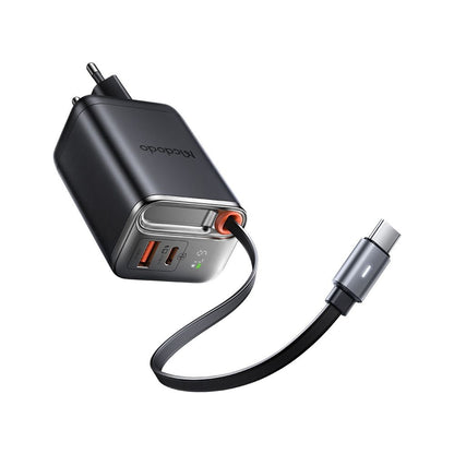 McDodo CH-4100 FreeGo Display Network Charger with USB-C Cable, 67W, 3.35A, 1 x USB-A - 1 x USB-C, Black