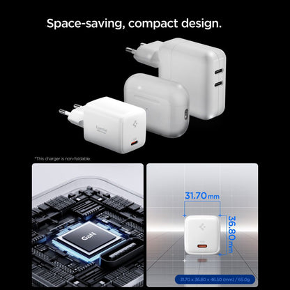 Netzladegerät mit USB-C Kabel Spigen EE451EU Essential, 45W, 3A, 1 x USB-C, Weiß ACH09473