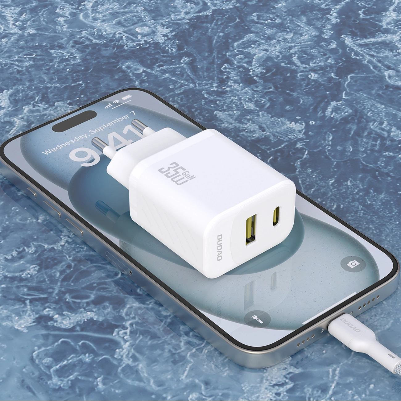 Netzladegerät Dudao A27 Max, 35W, 1 x USB-A - 1 x USB-C, Weiß