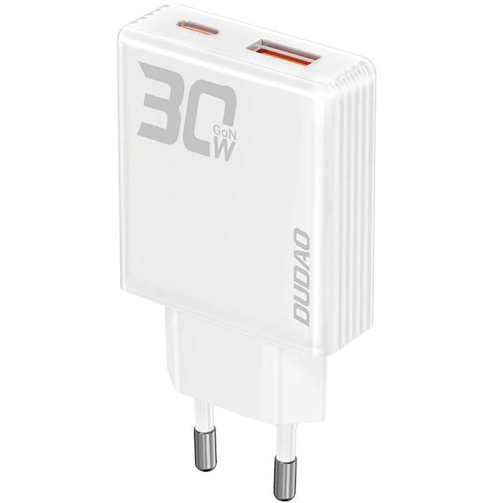 Dudao A30EU Netzwerkladegerät, 30 W, 3 A, 1 x USB-A – 1 x USB-C, Weiß