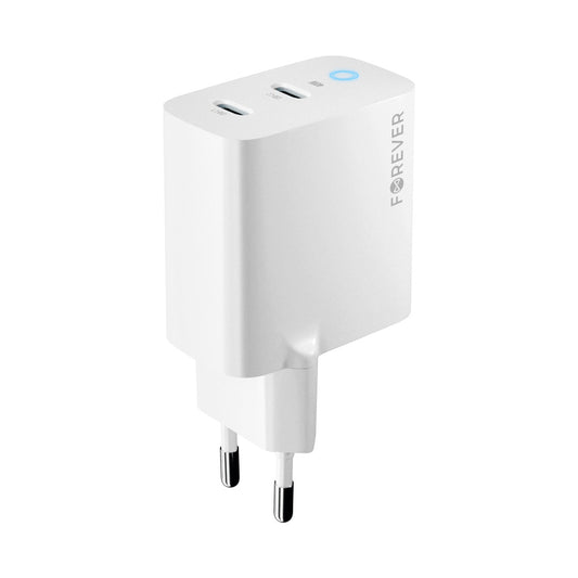 Forever Network Charger TC-06-40CC, 40 W, 3 A, 2 x USB-C, Weiß