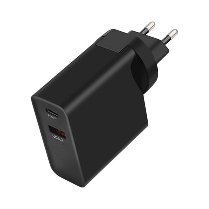 GVDA Netzwerkladegerät, 65 W, 3 A, 1 x USB-A – 1 x USB-C, Schwarz