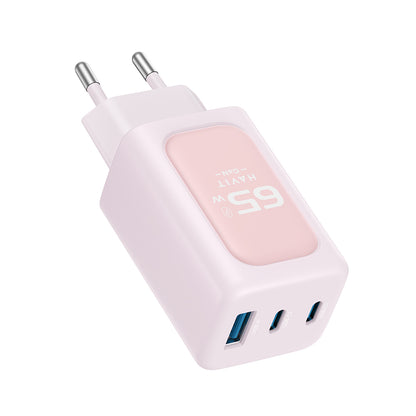 Netzladegerät HAVIT UC260, 65W, 3A, 1 x USB-A - 2 x USB-C, Rosa