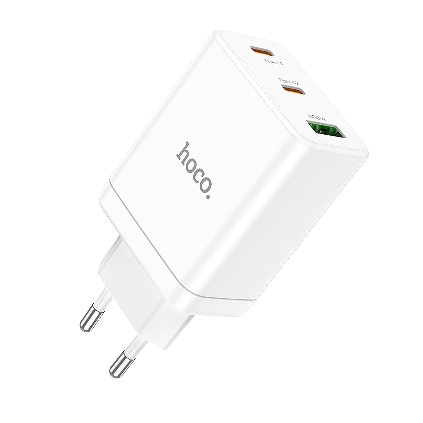 HOCO N33 Netzwerkladegerät, 35 W, 3 A, 1 x USB-A – 2 x USB-C, Weiß