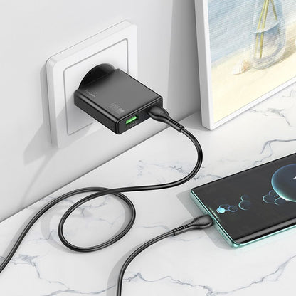 Netzladegerät HOCO N38, 20W, 3A, 1 x USB-A - 1 x USB-C, Schwarz