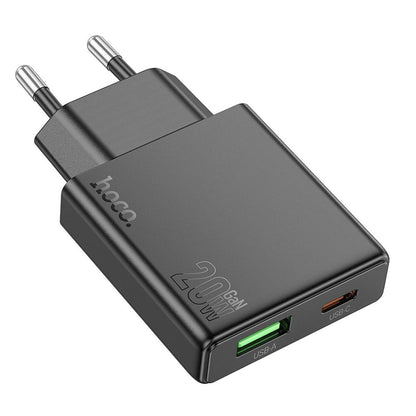 Netzladegerät HOCO N38, 20W, 3A, 1 x USB-A - 1 x USB-C, Schwarz