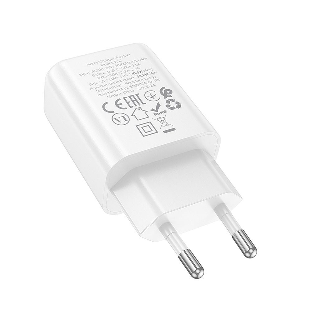 Netzladegerät HOCO N62, 30W, 3A, 1 x USB-C, Weiß