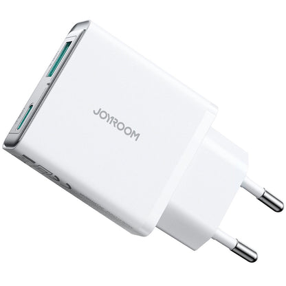 Joyroom Netzwerkladegerät JR-TCF14, 20 W, 3 A, 1 x USB-A – 1 x USB-C, Weiß