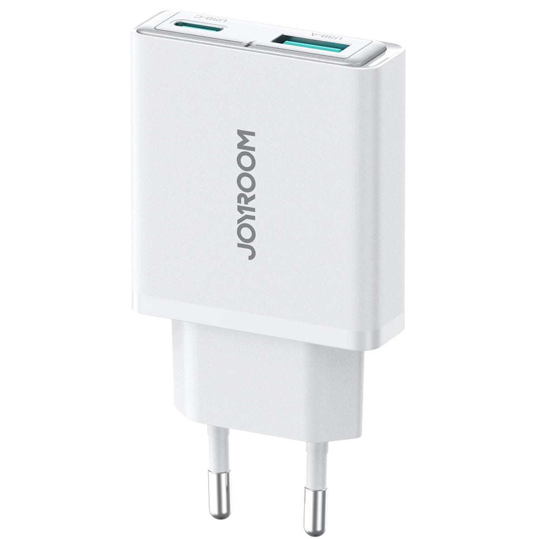 Joyroom Netzwerkladegerät JR-TCF14, 20 W, 3 A, 1 x USB-A – 1 x USB-C, Weiß