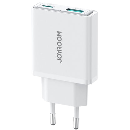 Joyroom Netzwerkladegerät JR-TCF14, 20 W, 3 A, 1 x USB-A – 1 x USB-C, Weiß