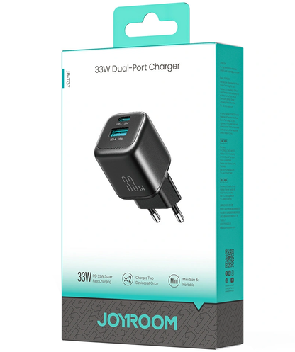 Netzladegerät Joyroom JR-TG7, 33W, 3A, 1 x USB-A - 1 x USB-C, Schwarz