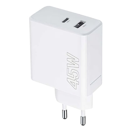 MaXlife Netzwerk-Ladegerät MXTC-07-45AC, 45 W, 3 A, 1 x USB-A – 1 x USB-C, Weiß